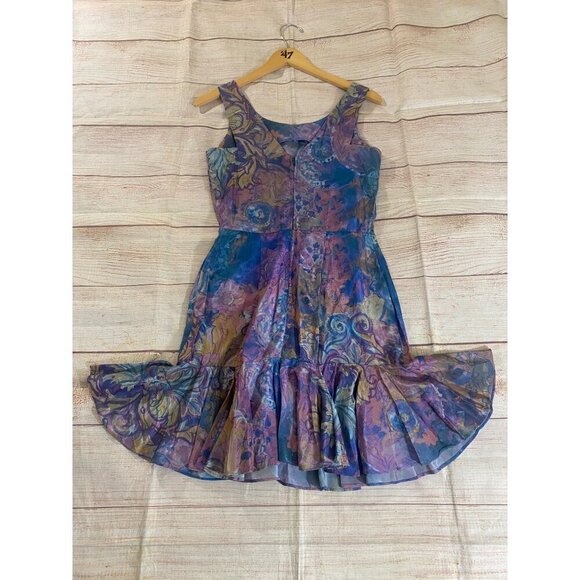Vintage Knapp Studio Women's Multi Color Sleeveless Mini Dress - 5 - Picture 13 of 15